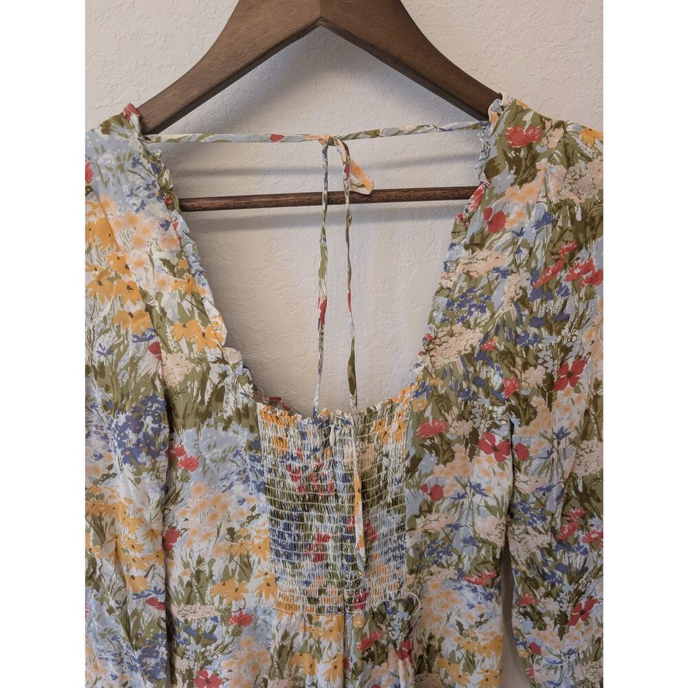 Reformation Floral A Line Feminine Chiffon dress Countryside Cottagecore Sz 6 - Picture 4 of 9